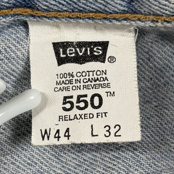 Vintage Levis 550 Jeans Men's 44x32 Light Wash Relaxed Fit Tapered Leg Denim 90s - Picture 12 of 13